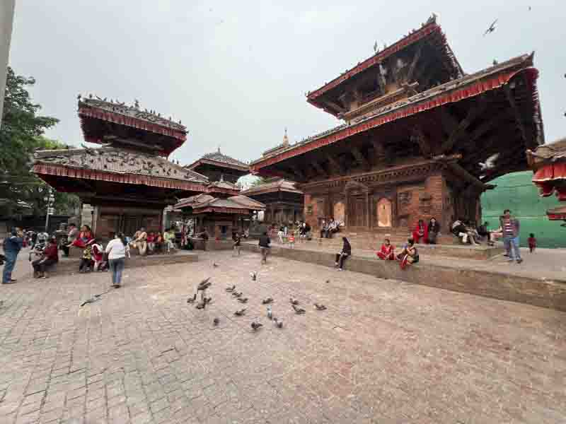 Families enjoying a day out at Durbar Square in Kathmandu